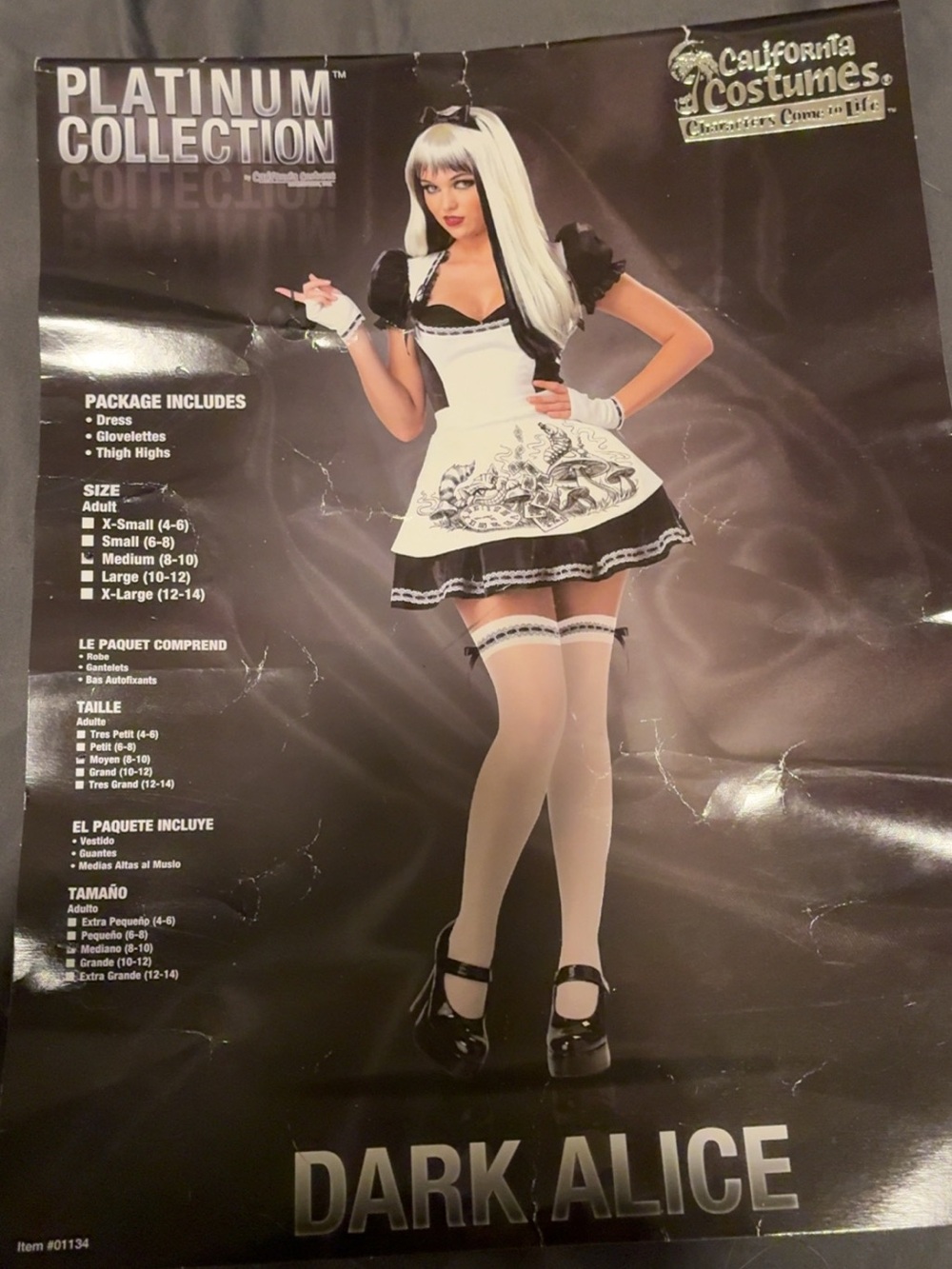 California Costumes Black and White Dark Alice Costume - Platinum Collection
